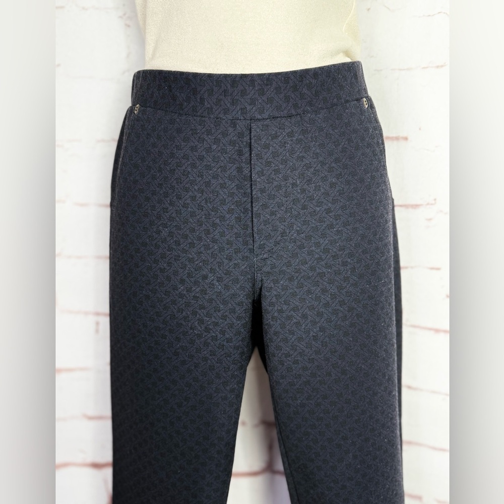 INSIGHT 26.5 Inch Waist Black Jacquard Print Pull On Slim Fit Size 4 Pants - Picture 2 of 13